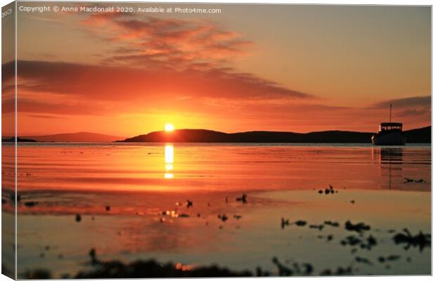 Sunset At Trondra, Shetland Canvas Print by Anne Macdonald