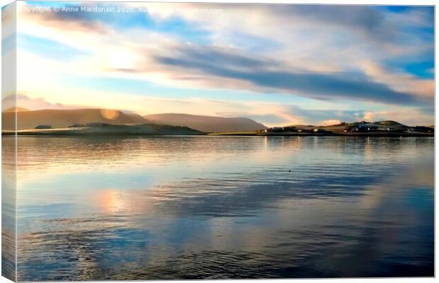 Looking Over To Trondra From Scalloway Canvas Print by Anne Macdonald
