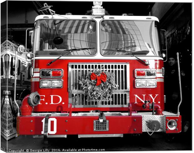 NYC Fire Engine Canvas Print by Georgie Lilly