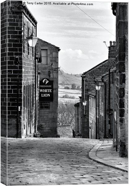  Heptonstall cobbles Canvas Print by Terry Carter