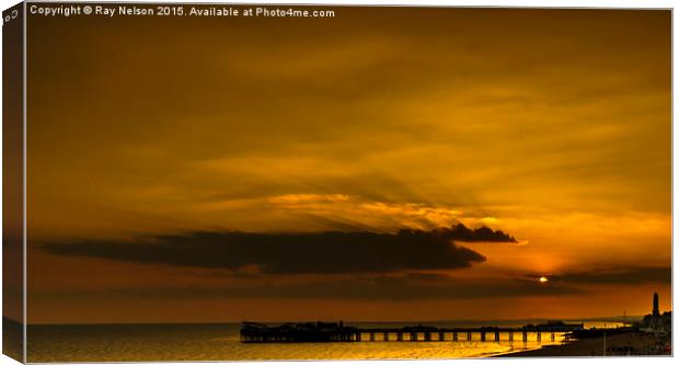 Brighton Sunset Canvas Print by Ray Nelson