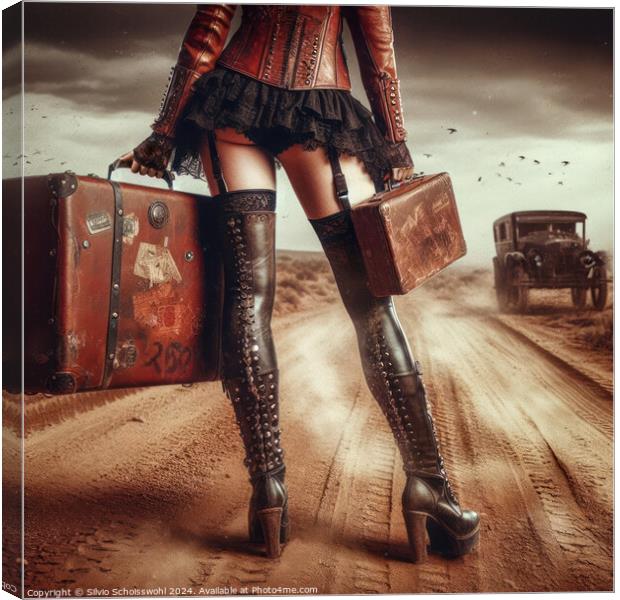 Overknees in the Wild West Canvas Print by Silvio Schoisswohl