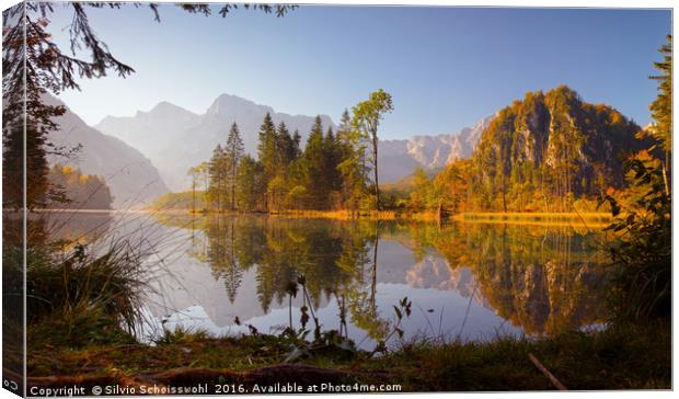Natural framed lake Canvas Print by Silvio Schoisswohl