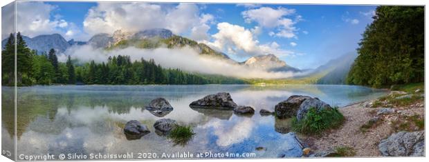 Morning mood at Langbathsee Canvas Print by Silvio Schoisswohl