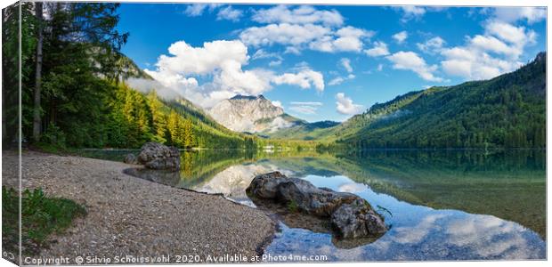 New day at Langbathsee Canvas Print by Silvio Schoisswohl