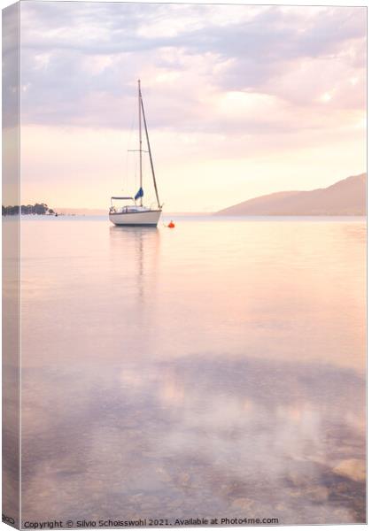 Sailing boat in pastel Canvas Print by Silvio Schoisswohl
