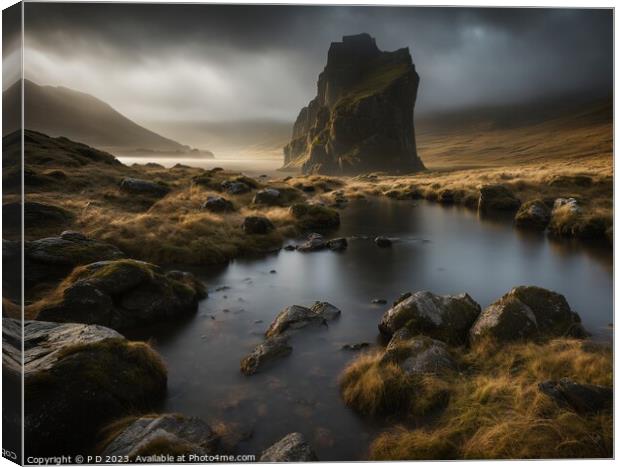 Moorland Majesty: The Solitary Mountain Canvas Print by P D