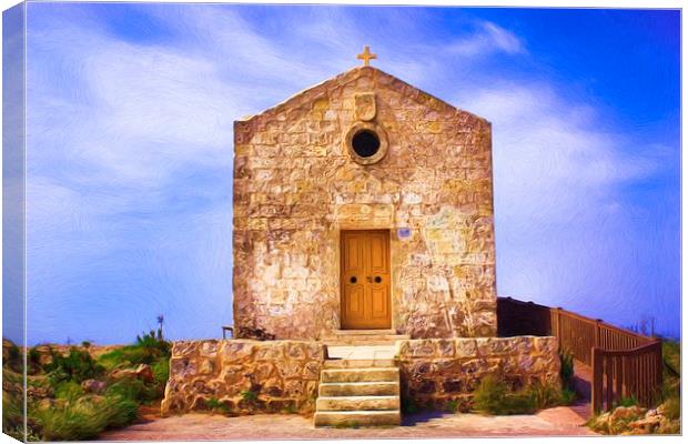 The Spiritual Haven on Dingli Cliffs Canvas Print by P D