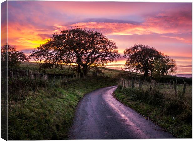 Majestic Sunrise over the Welsh Countryside Canvas Print by P D