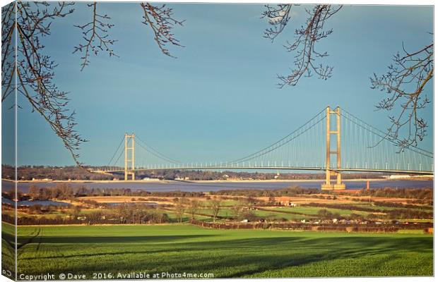 Majestic Humber Bridge Emerging from Nature Canvas Print by P D