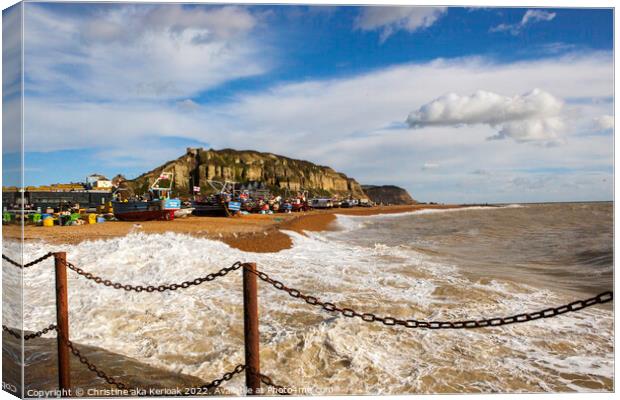 Hastings Old Town Beach Canvas Print by Christine Kerioak