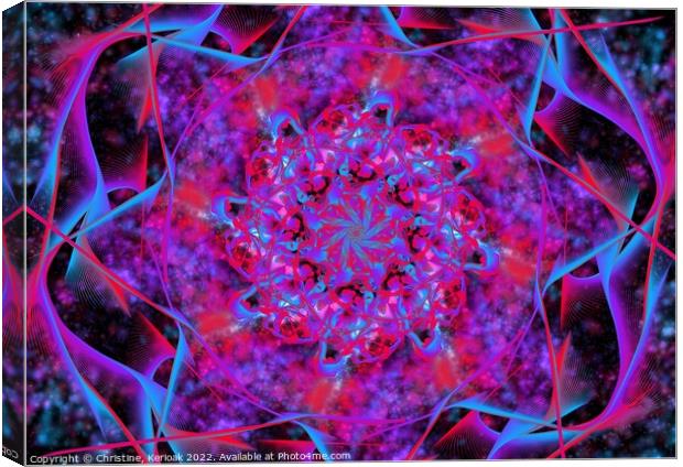 Abstract Flames in Pink and Blue Canvas Print by Christine Kerioak