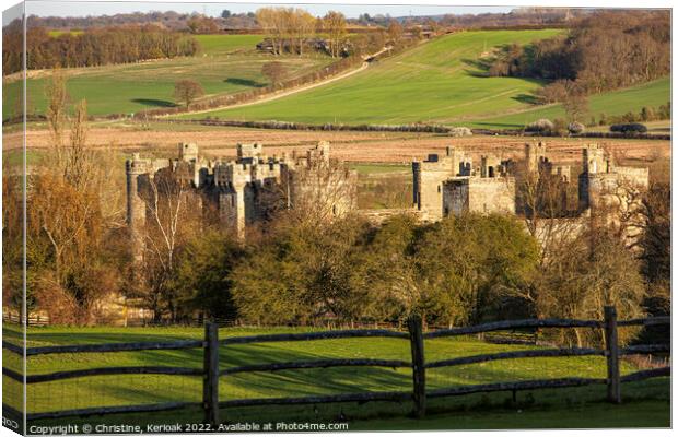 Bodium Castle and Surrounding Countryside Canvas Print by Christine Kerioak