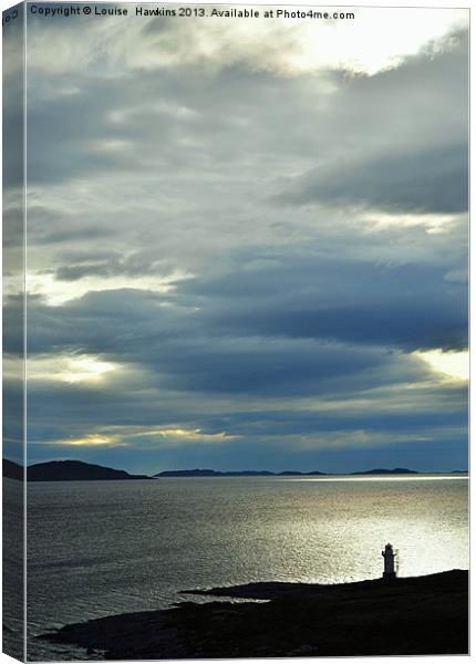 Rhue Lighthouse Canvas Print by Louise  Hawkins