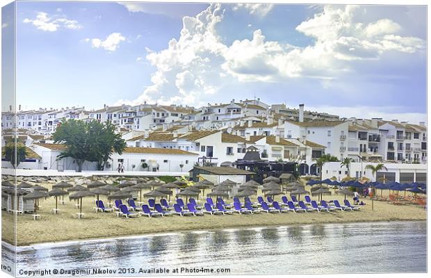 Summer holiday with sandy beach in Marbella Canvas Print by Dragomir Nikolov