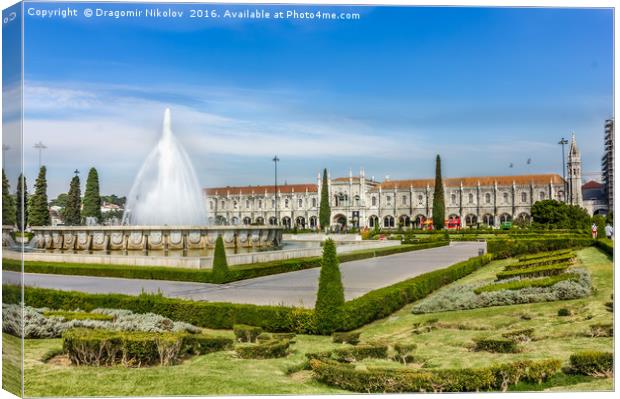 Garden Praca do Imperio and Jeronimos Monastery in Canvas Print by Dragomir Nikolov