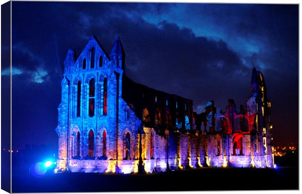 The Illuminated Whitby Abbey Canvas Print by Gabriela Olteanu