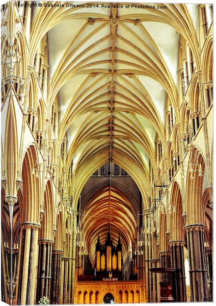 Lincoln Cathedral Canvas Print by Gabriela Olteanu
