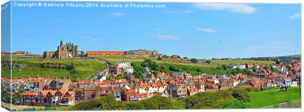 Whitby Panorama Canvas Print by Gabriela Olteanu