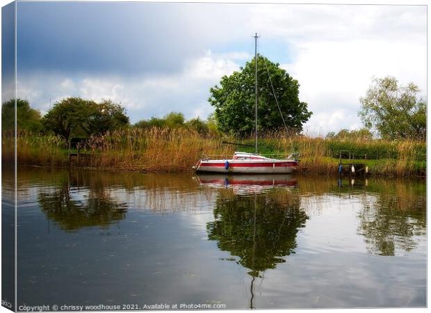 Resting on the Waveney Canvas Print by chrissy woodhouse
