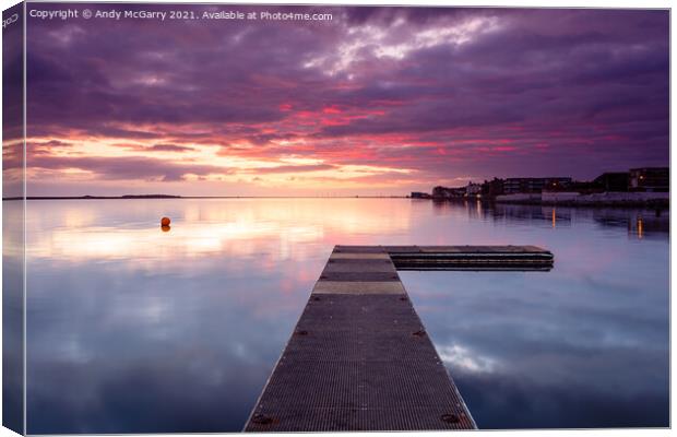 Sunset Marina Lake West Kirby Canvas Print by Andy McGarry