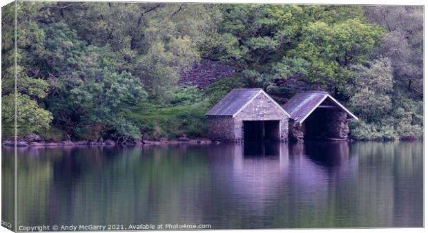 Boathouse Llyn Dinas Canvas Print by Andy McGarry