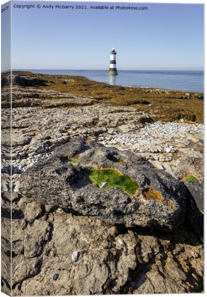 Penmon Lighthouse Canvas Print by Andy McGarry