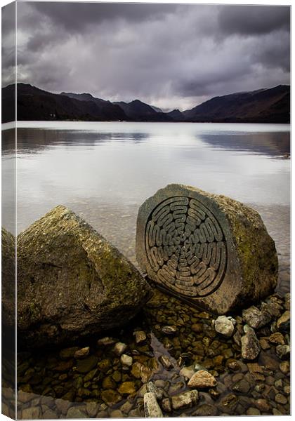 Centenary Stone, Derwent Water Canvas Print by Andy McGarry
