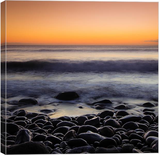 Pebbles at Sunset Canvas Print by Andy McGarry