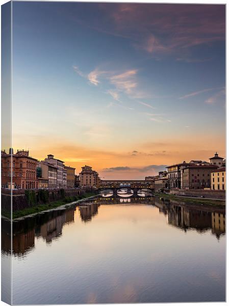 Florence - Ponte Vecchio  River Arno Canvas Print by Andy McGarry