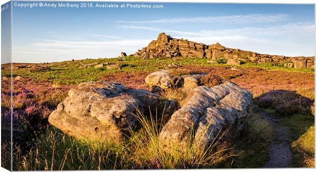  Over Owler Tor in the peak District Canvas Print by Andy McGarry