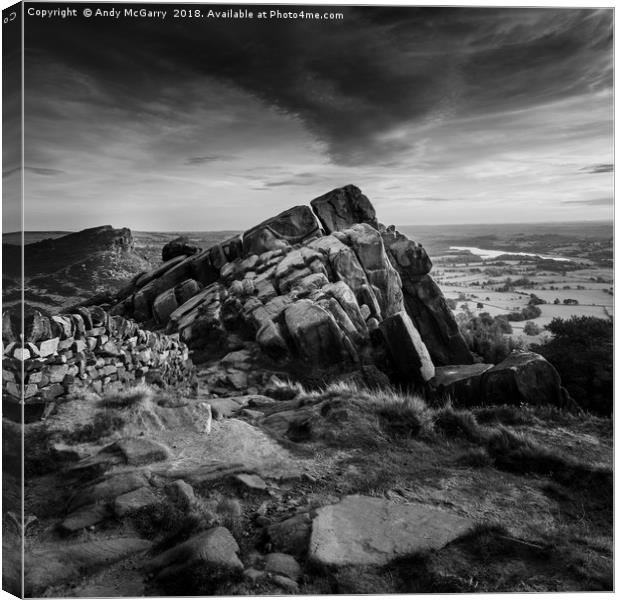 Hen Cloud and Roaches Black and White Canvas Print by Andy McGarry
