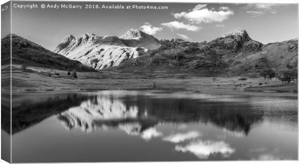 Langdale Pikes in Reflection Canvas Print by Andy McGarry