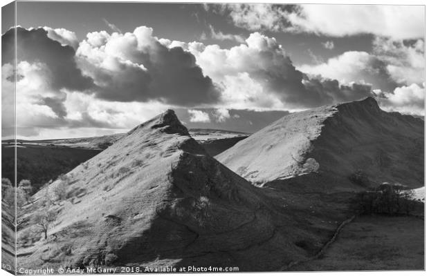Chrome Hill Black and White Canvas Print by Andy McGarry