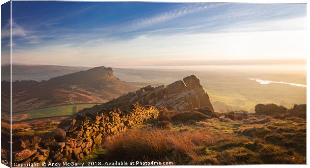 The Roaches Winter Sunset Canvas Print by Andy McGarry