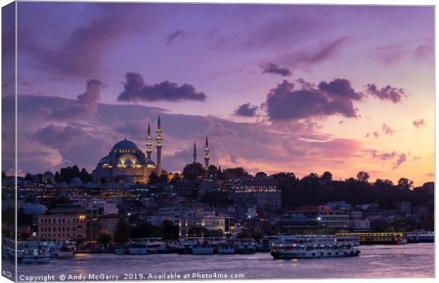 Istanbul Sunset Canvas Print by Andy McGarry