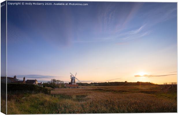 Windmill Sunset Canvas Print by Andy McGarry