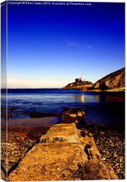 Mumbles Lighthouse I Canvas Print by Eben Owen