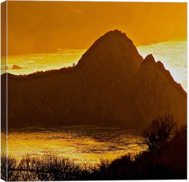 Three Cliffs Bay Canvas Print by Eben Owen