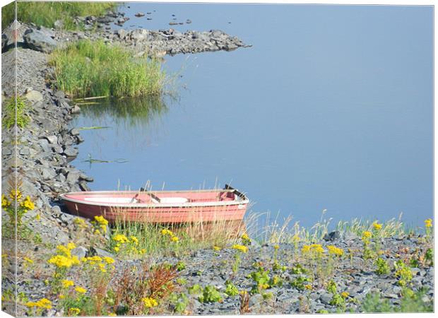 the little red boat Canvas Print by taylor duffy