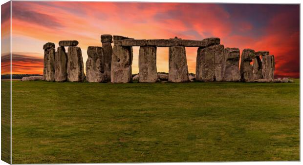 Magic of Stonehenge Sunset Canvas Print by Daniel Rose
