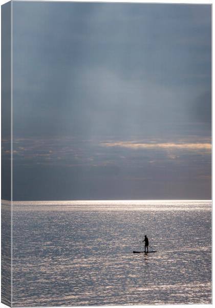 Paddleboarding Silhouette Canvas Print by Malcolm McHugh