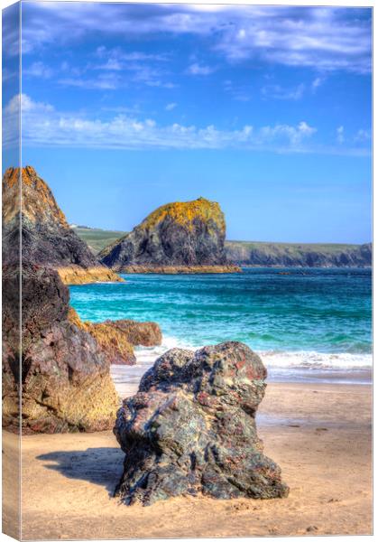 Lion Rock from Kynance Cove Canvas Print by Malcolm McHugh