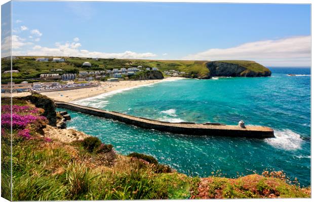 Majestic Views of Portreath Beach Canvas Print by Malcolm McHugh