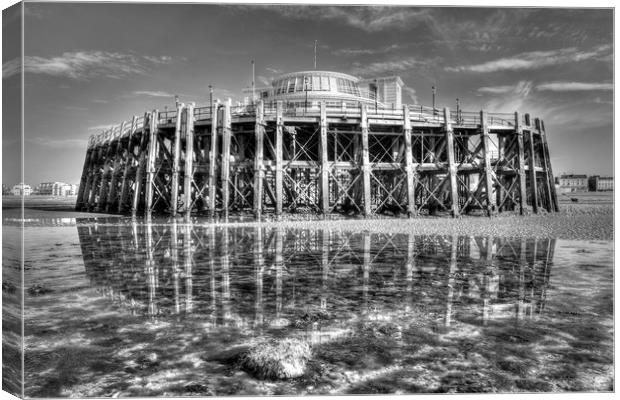 Worthing Pier End Canvas Print by Malcolm McHugh