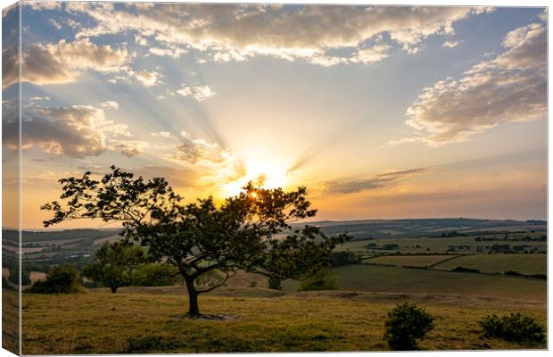 Hill Fort Sunset Canvas Print by Malcolm McHugh