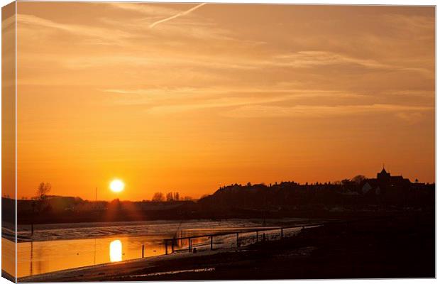  Sunset over Rye,east Sussex Canvas Print by Stephen Prosser