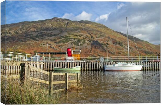 Boats Moored at Glenridding on Ullswater Canvas Print by Martyn Arnold