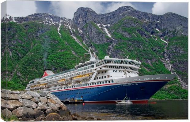 MV Balmoral Cruise Ship in Eidfjord Norway Canvas Print by Martyn Arnold
