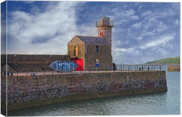 Rocket Brigade HQ Whitehaven Harbour Canvas Print by Martyn Arnold